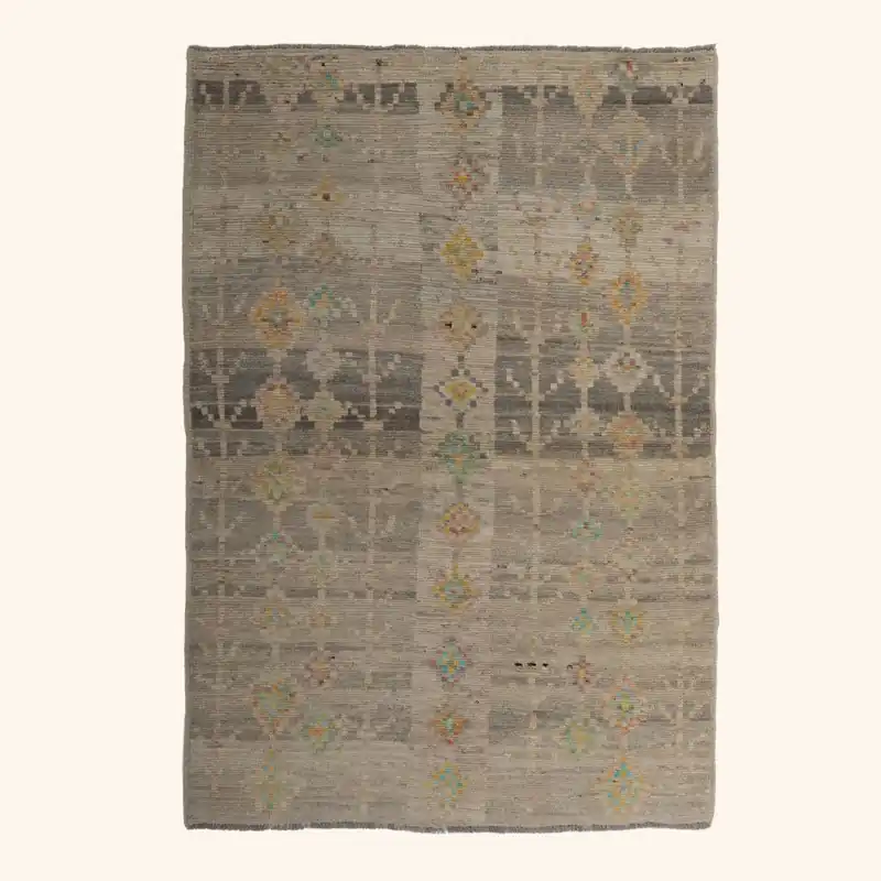 Zameen Geometric Transitional Wool Rug - 4'1" x 5'9"