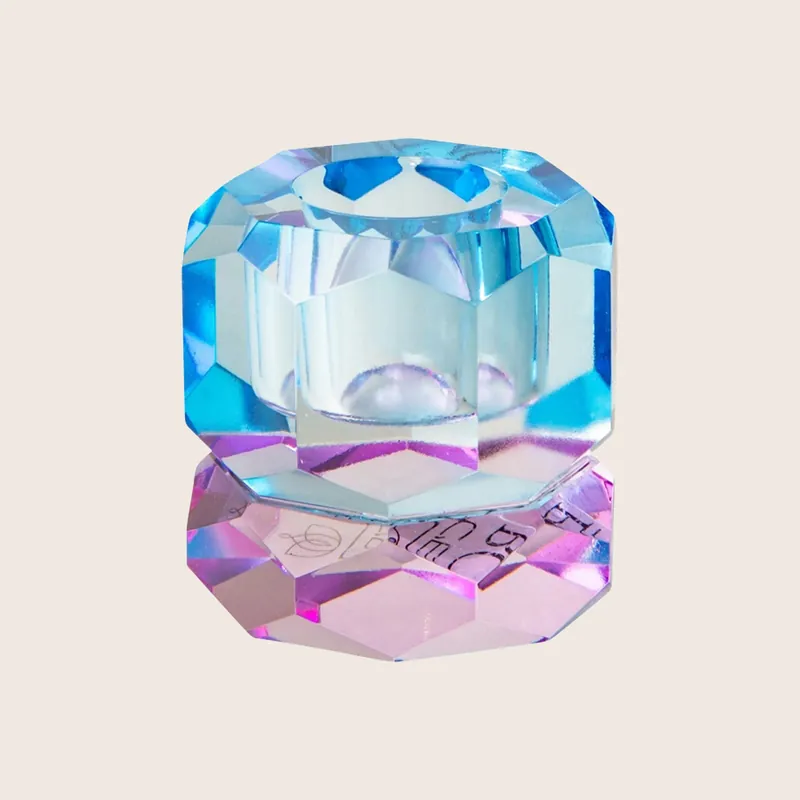 Two-Tone Crystal Candle Holder