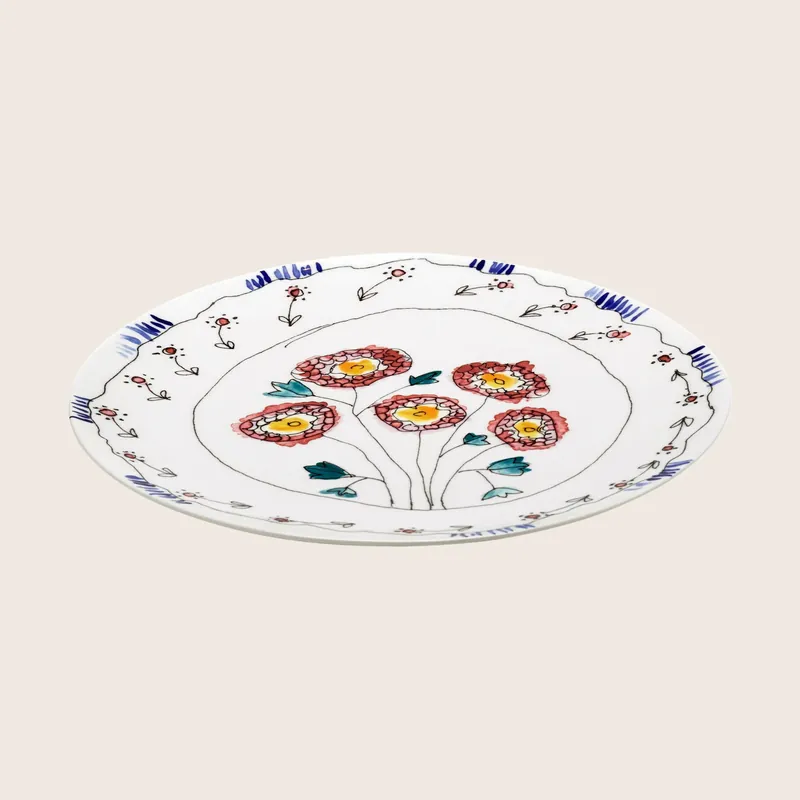 Midnight Flowers Small Round Serving Plate - Serax Us Inc