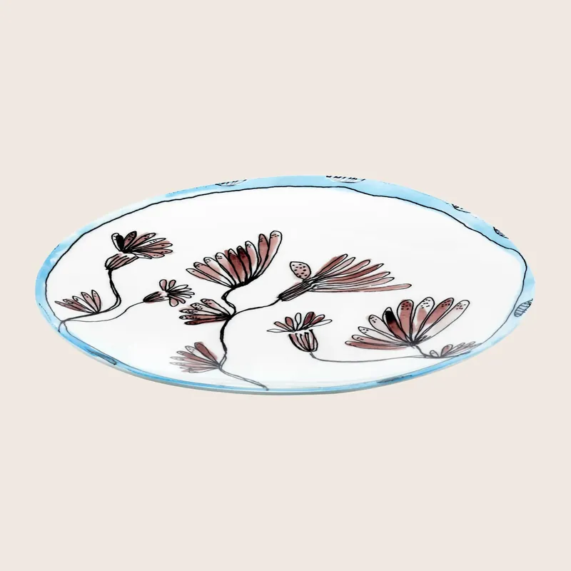 Midnight Flowers Large Round Serving Plate - Serax Us Inc