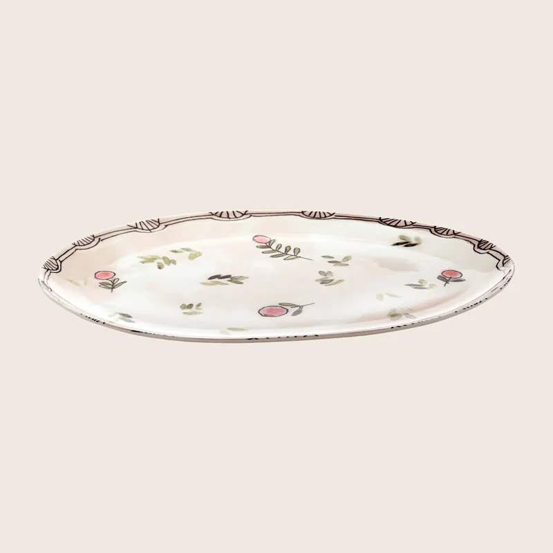 Midnight Flowers Small Oval Serving Plate - Serax Us Inc
