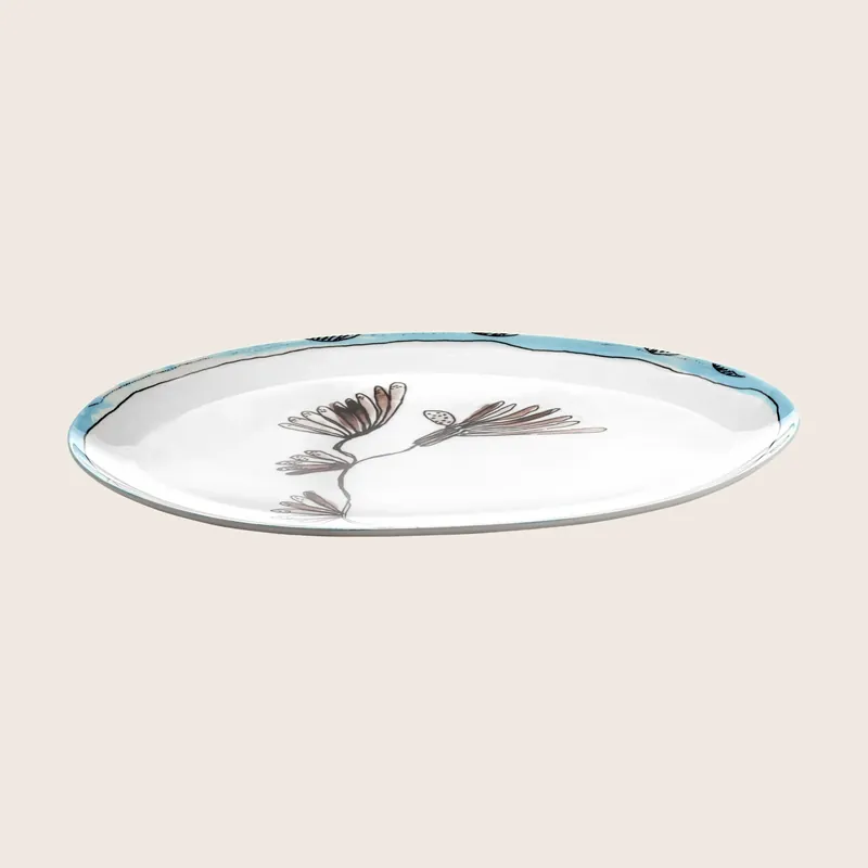Midnight Flowers Large Oval Serving Plate - Serax Us Inc