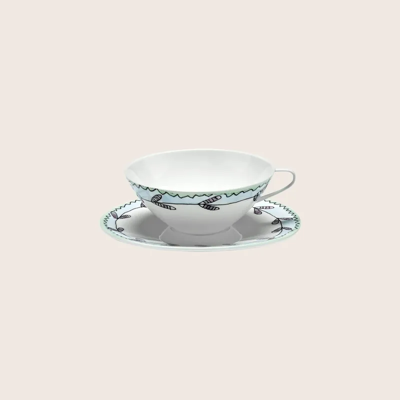 Midnight Flowers Tea Cup + Saucer - Serax Us Inc