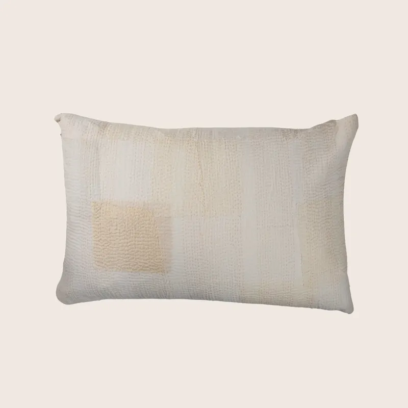Agent White Mosaic Fray Pillow - Mieko Mintz