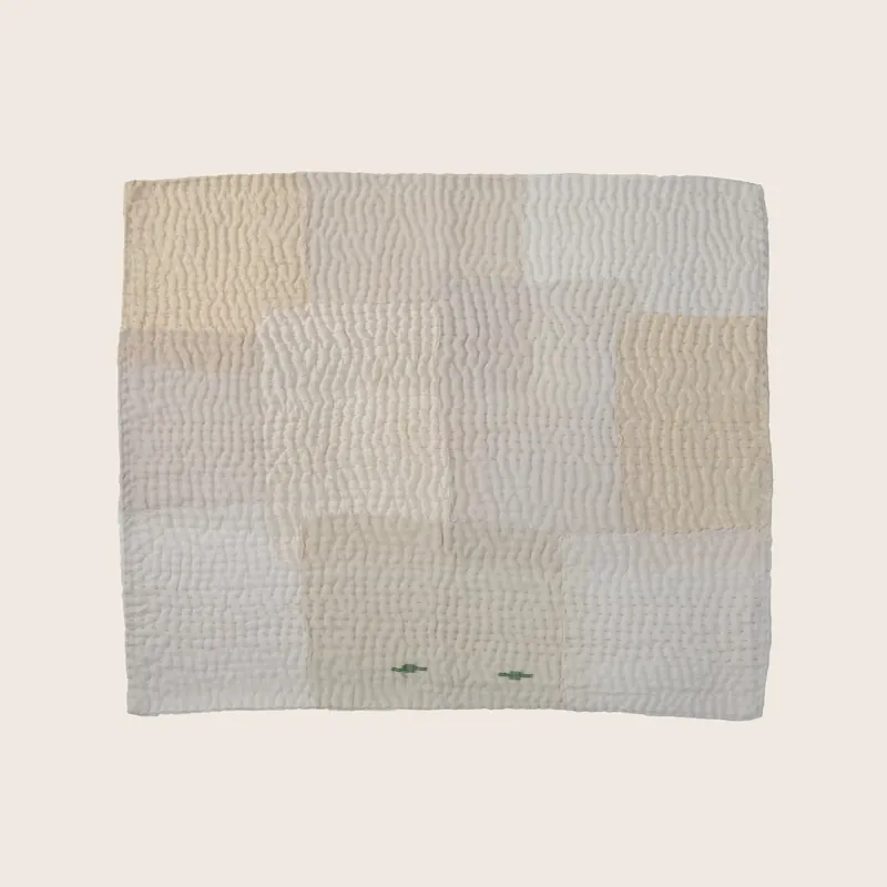 White Mosaic Fray Handmade Placemat - Mieko Mintz
