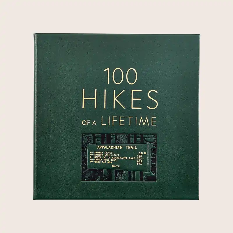 100 Hikes Of A Lifetime Leather Bound Book - Graphic Image