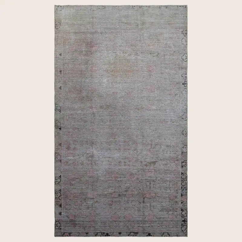 Pink Vintage Wool Cotton Blend Rug - 4' x 7'2"