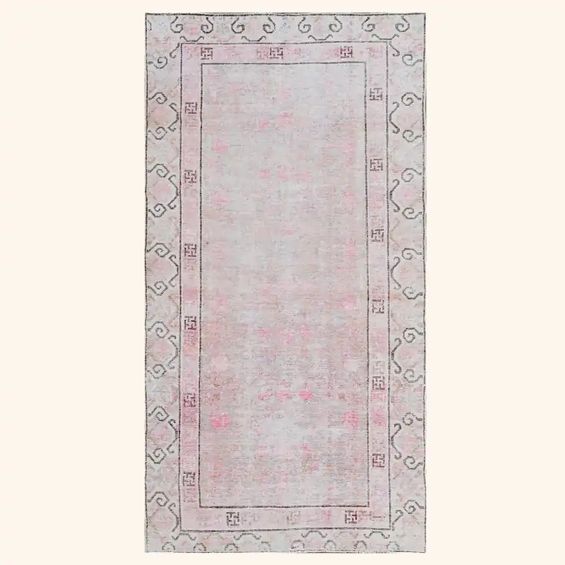 Pink Vintage Wool Cotton Blend Runner - 3'1" x 8'
