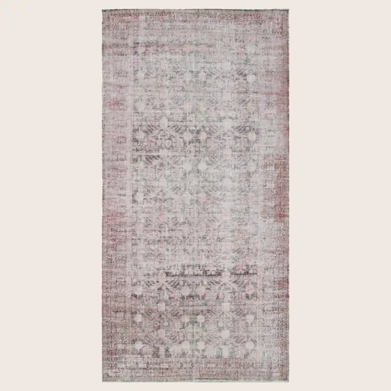 Pink Vintage Wool Cotton Blend Runner - 5'1" x 10'