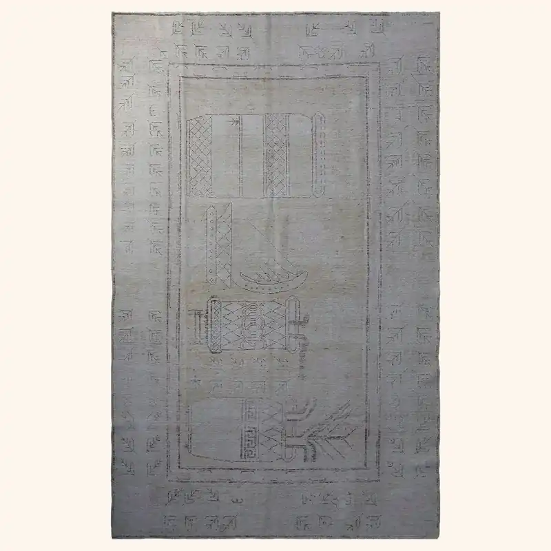 Pink Vintage Wool Cotton Blend Rug - 4'11" x 8'3"