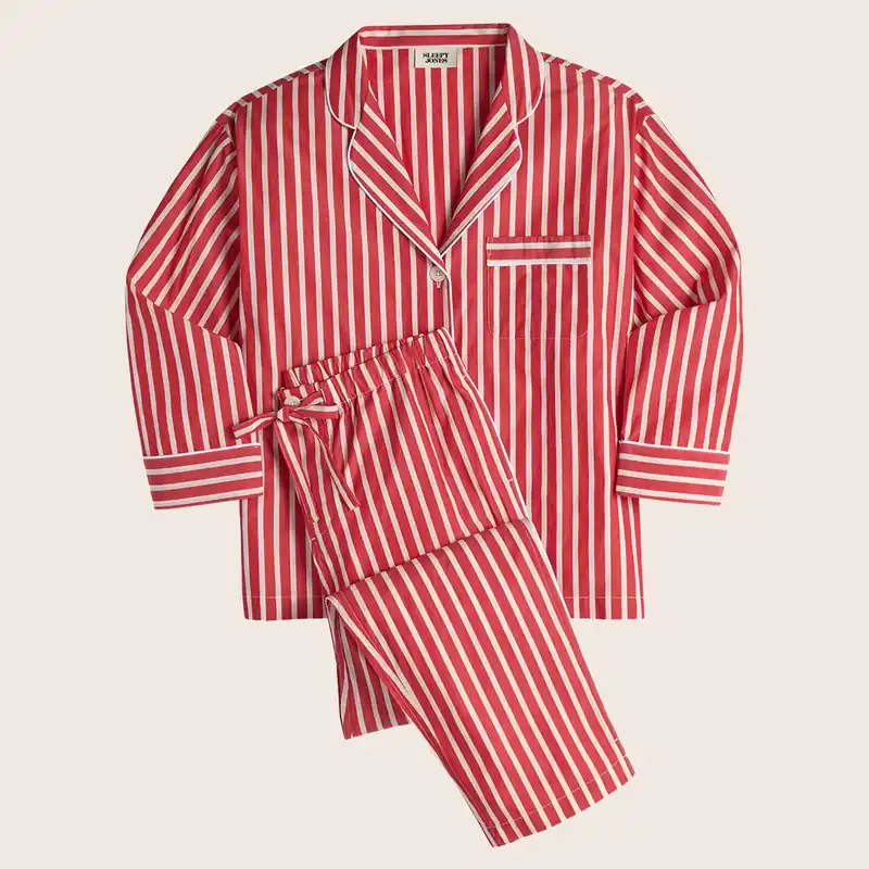 Women's Marina Pajama Set in Red Breton Stripe - Sleepy Jones (Consigned)