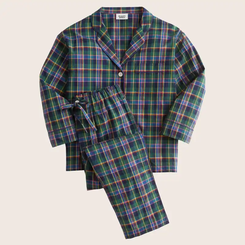 Women's Marina Pajama Set in Multi Madras Plaid - Sleepy Jones (Consigned)