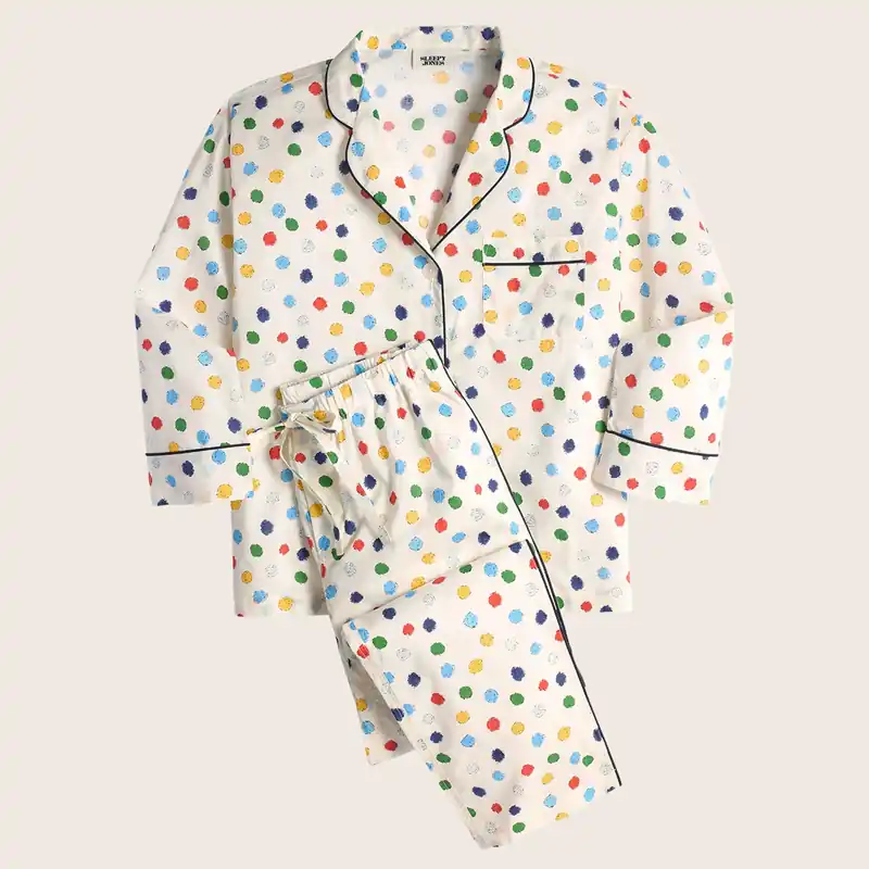 Women's Marina Pajama Set in Pom Pom Print - Sleepy Jones (Consigned)
