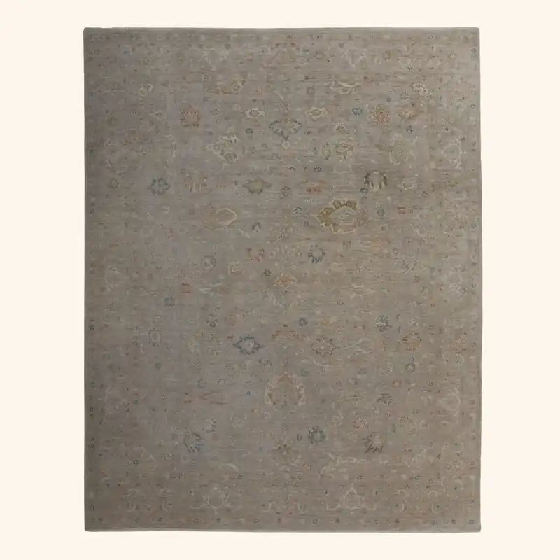 Grey Transitional Silk Rug - 8' x 10'