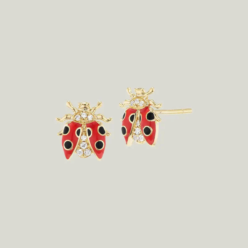 4 Elements Ladybug Stud Earrings - AnaKatarina Design (Consigned)