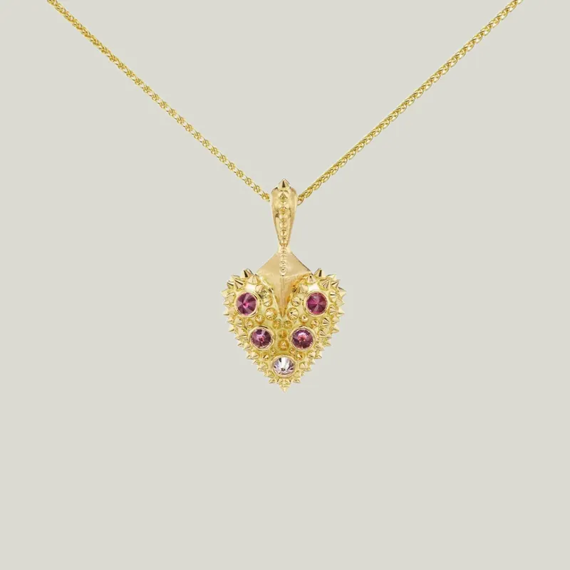 Pierce Your Heart Pink Sapphire Heart Necklace - AnaKatarina Design (Consigned)