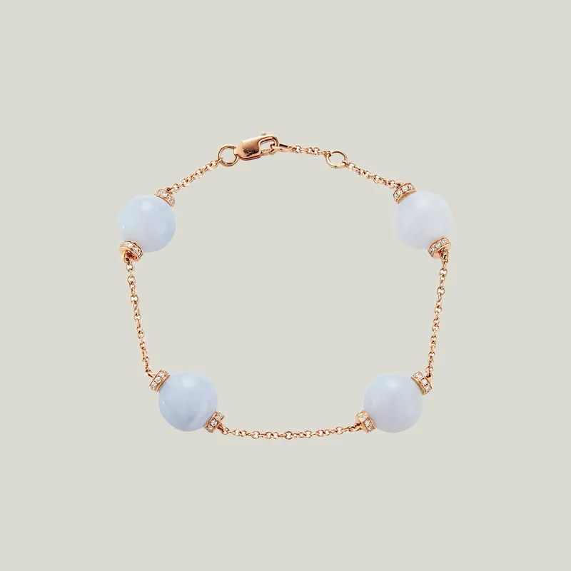 Circuital Bracelet in Chalcedony + Rose Gold - Renna Jewelry (Consigned)