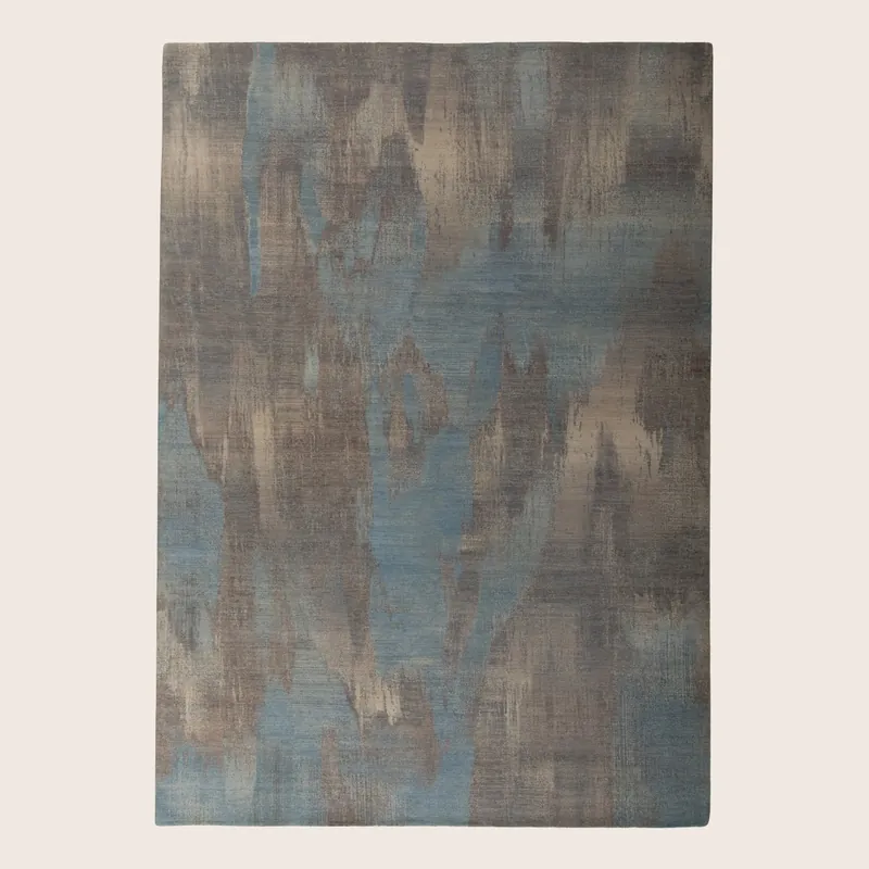 Blue & Grey Transitional Wool Rug - 10' x 14'