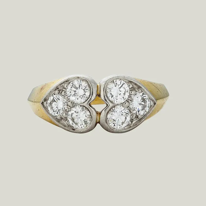 Tiffany & Co. Double Heart Diamond Ring - Odeon Collection (Leased)