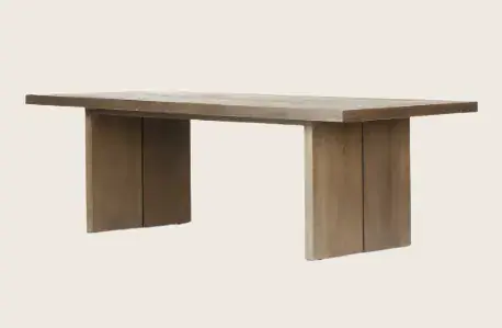 Warby Dining Table, Worn Oak Veneer - Four Hands