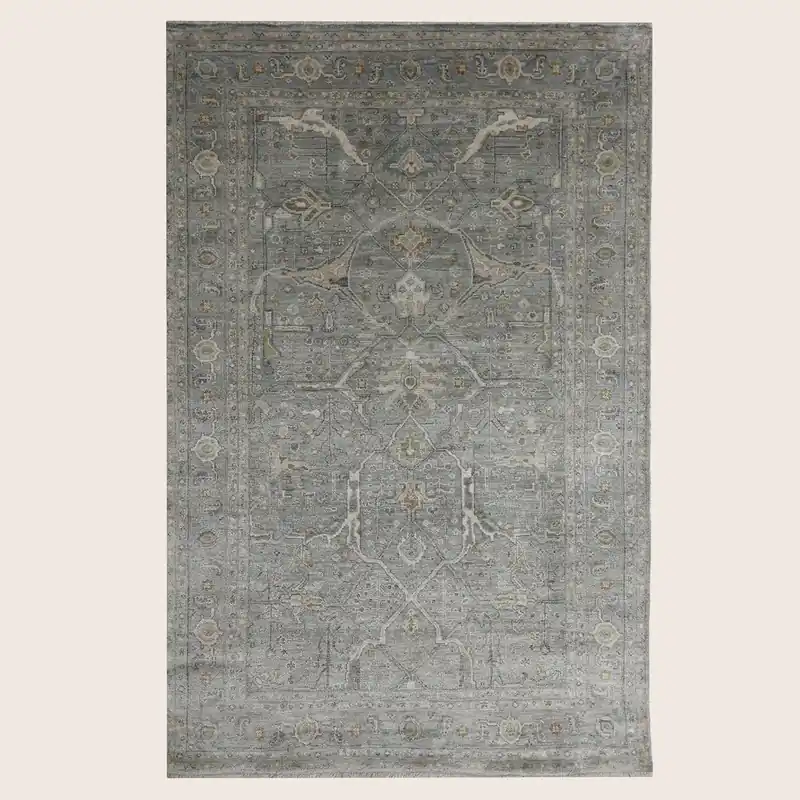 Grey Transitional Silk Rug - 4' x 6'