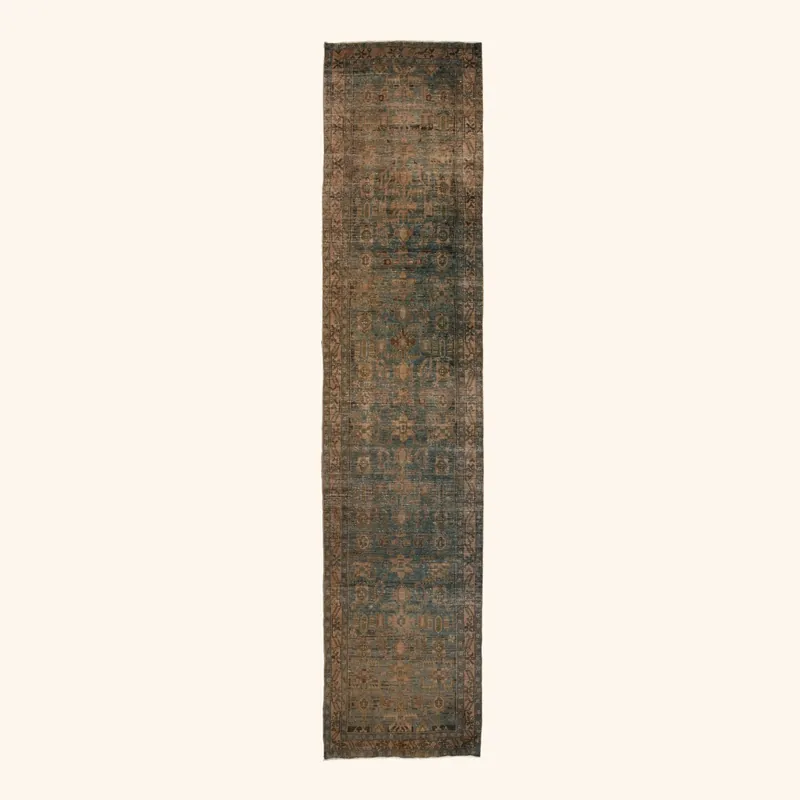 Blue Malayer Vintage Rug - 3'5" x 16'9"