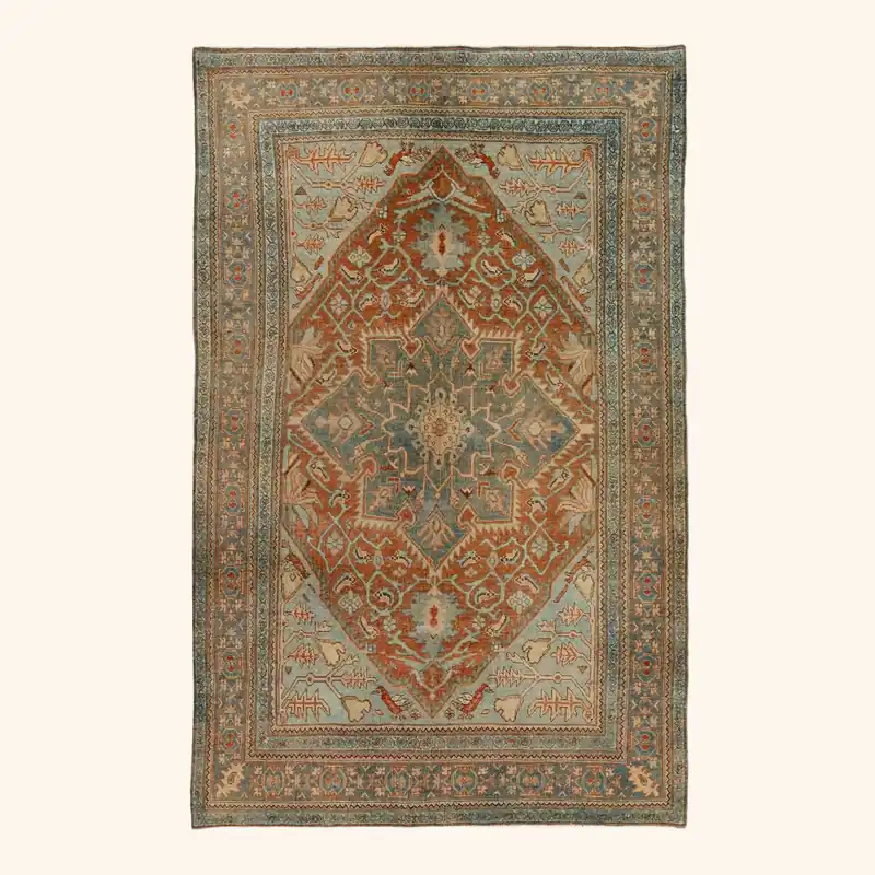 Blue Vintage Traditional Bidjav Wool Rug - 4'6" x 7'3"