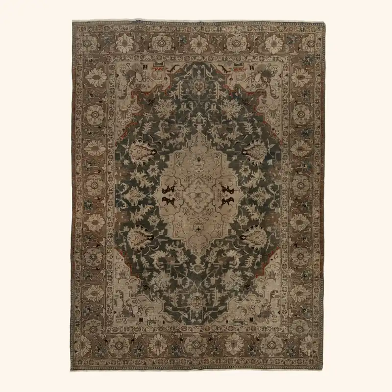 Blue Tabriz Vintage Rug - 8'2" x 11'