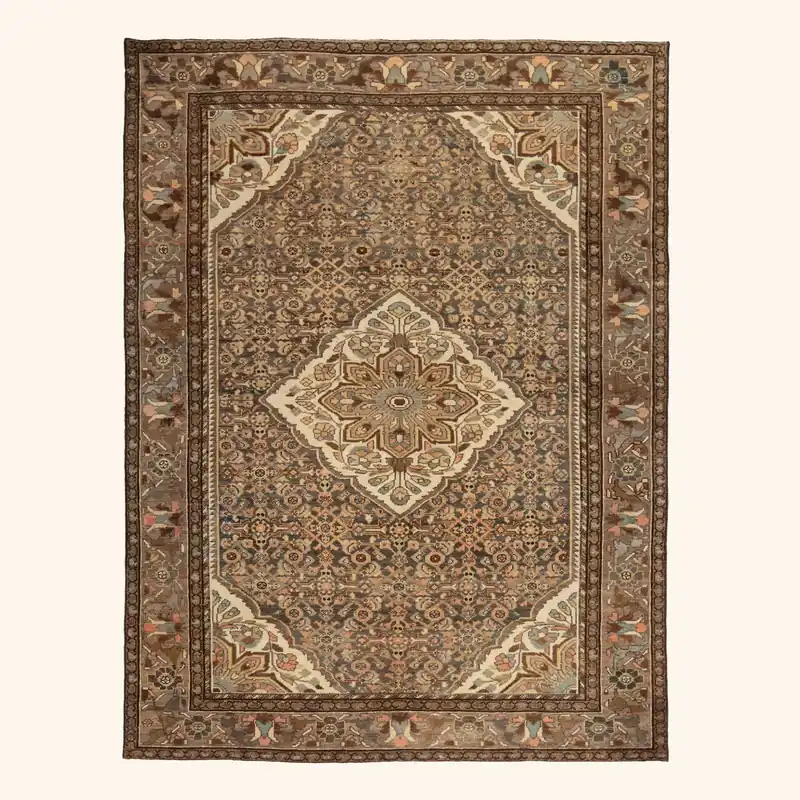 Brown Malayer Wool Rug 4'8" x 6'5" - Nazmiyal Collection