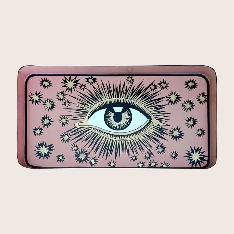 Pink Eye Iron Tray - LES-OTTOMANS SRL