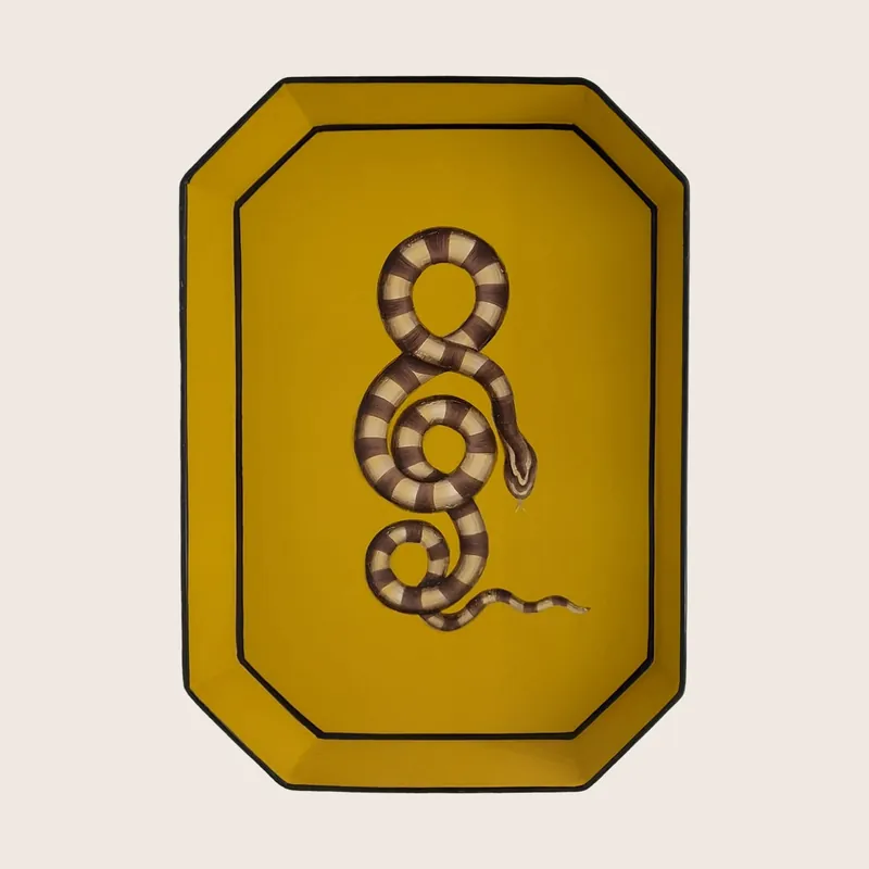 Yellow Snake Iron Tray - LES-OTTOMANS SRL