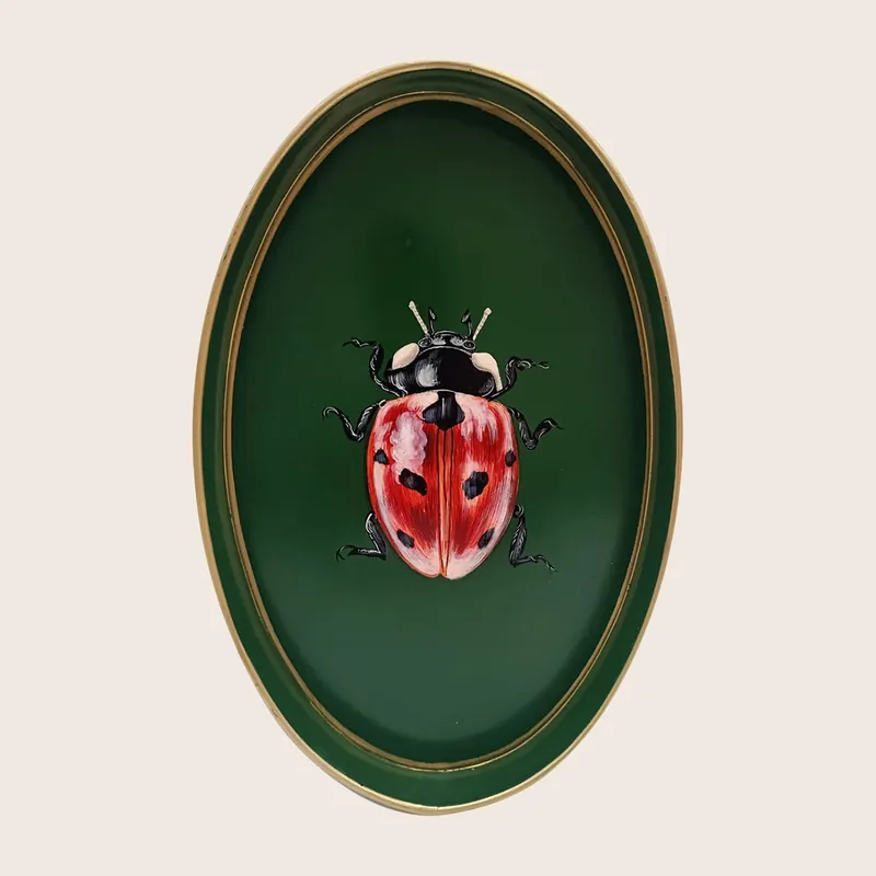 Green Ladybug Iron Tray - LES-OTTOMANS SRL