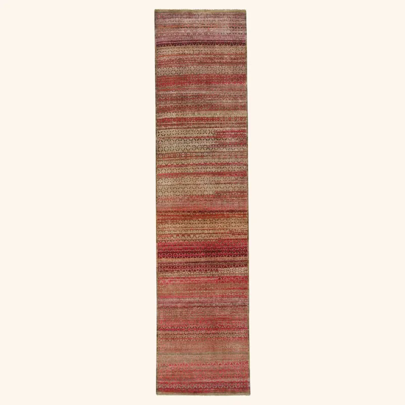 Red Alchemy Transitional Silk & Wool Runner - 2'10" x 12'6"