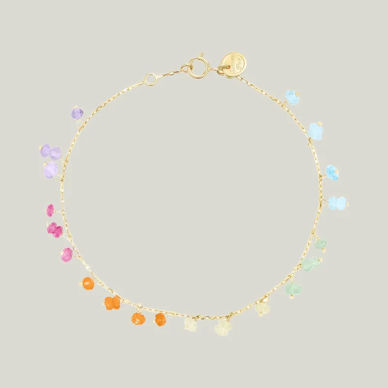 18K Gold Love is Love Beaded Bracelet - Sweet Pea (Consigned)