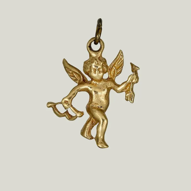 Vintage Gold Cupid Charm - Odeon Collection (Leased)