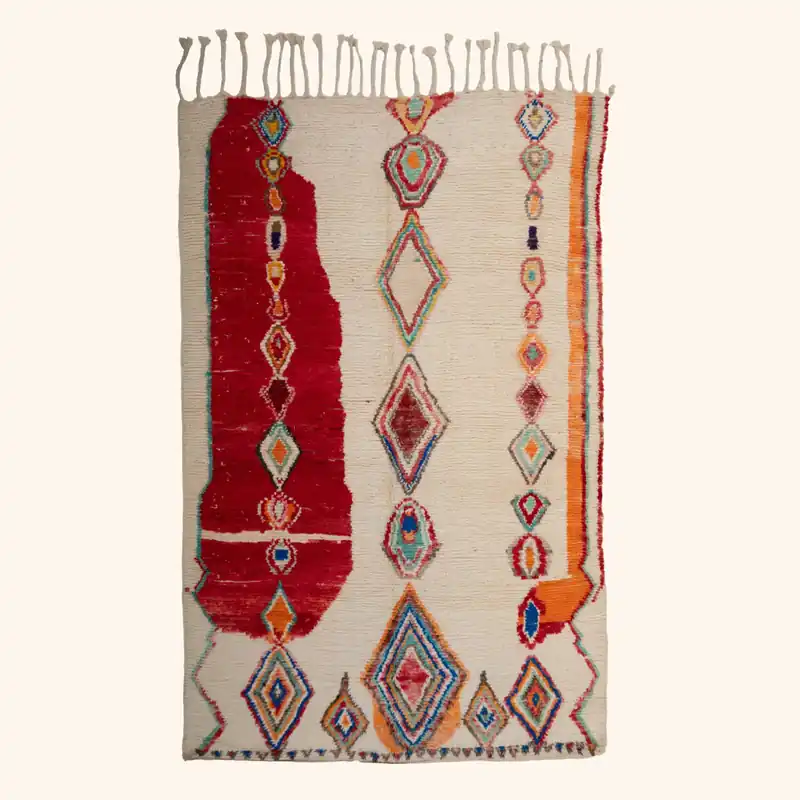 Multicolored Moroccan Berber Wool Rug - 6'1" x 9'10"