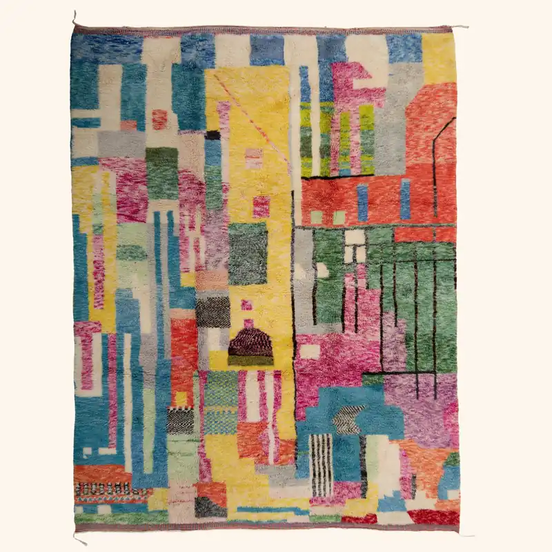 Multicolored Moroccan Berber Wool Rug - 8'6" x 11'4"