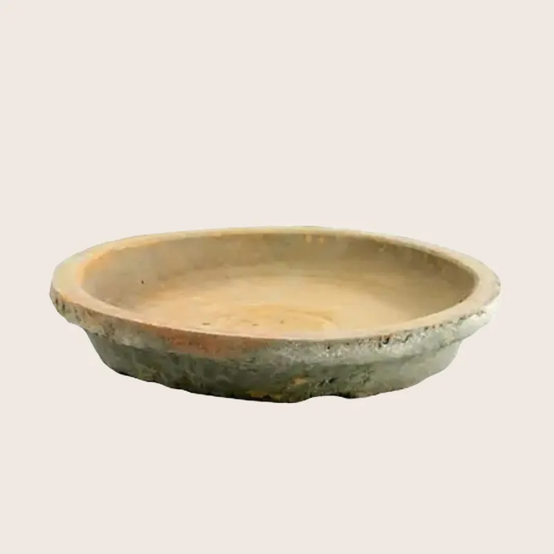 Rustic Terra Cotta Saucer, Antique Red - Homart