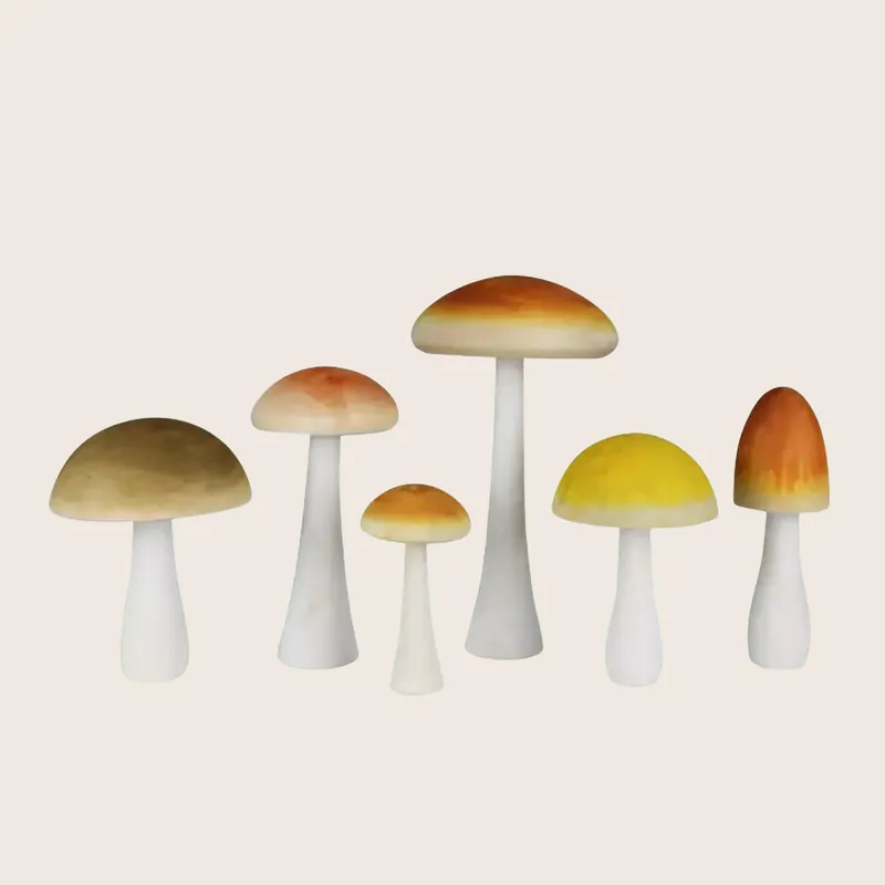Assorted Colorful Mushrooms, Set of 6 - Homart
