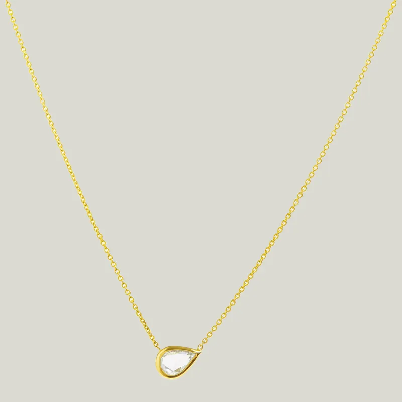 Rose Cut Pear Diamond Necklace - Diana Mitchell (Consigned)