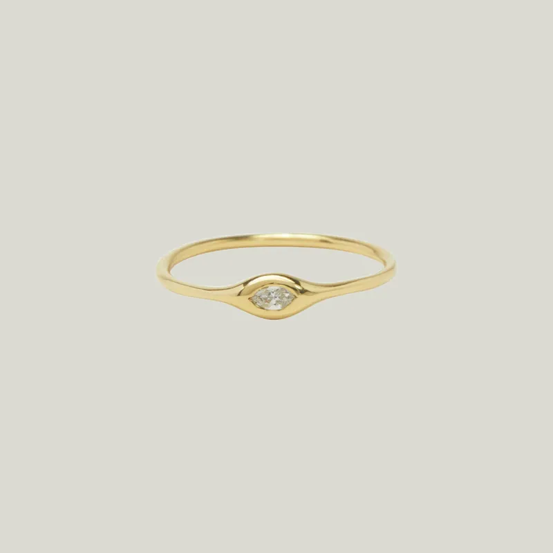Mini Diamond Shape Ring - Marquise