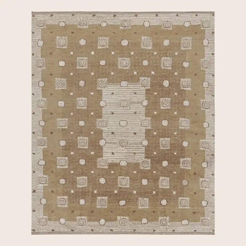 Beige & Grey Transitional Wool Rug - 8'2" x 9'10"