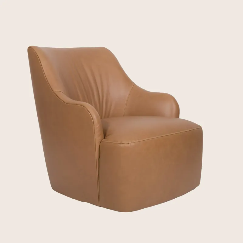 Saratoga Leather Swivel Chair - McCreary Modern