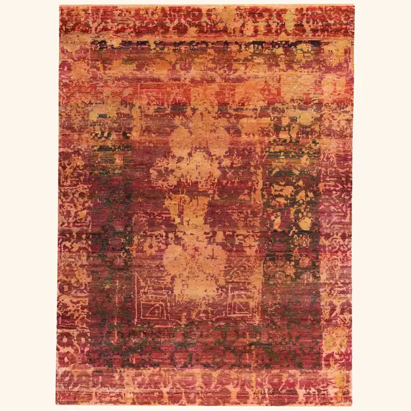 Red Alchemy Transitional Silk Rug - 7'6" x 10'4"