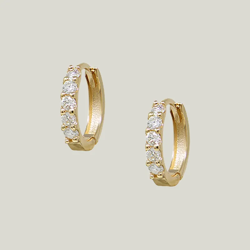 Classique Wide Pavé Mini Huggies - Anzie (Consigned)