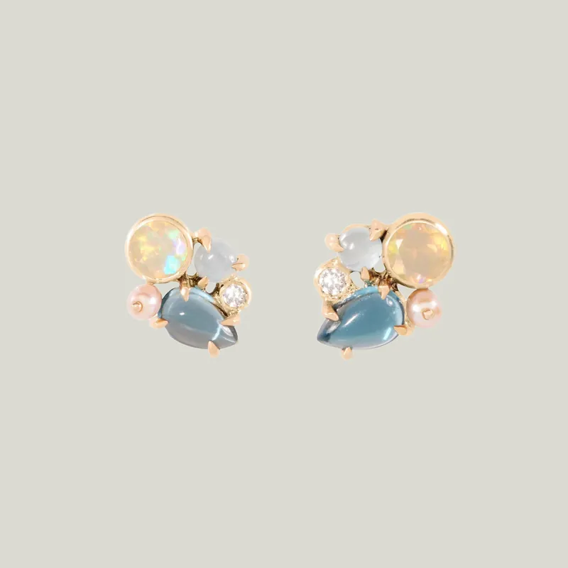 Les Halles Gemstone Cluster Studs - Allison Alane (Dropship)