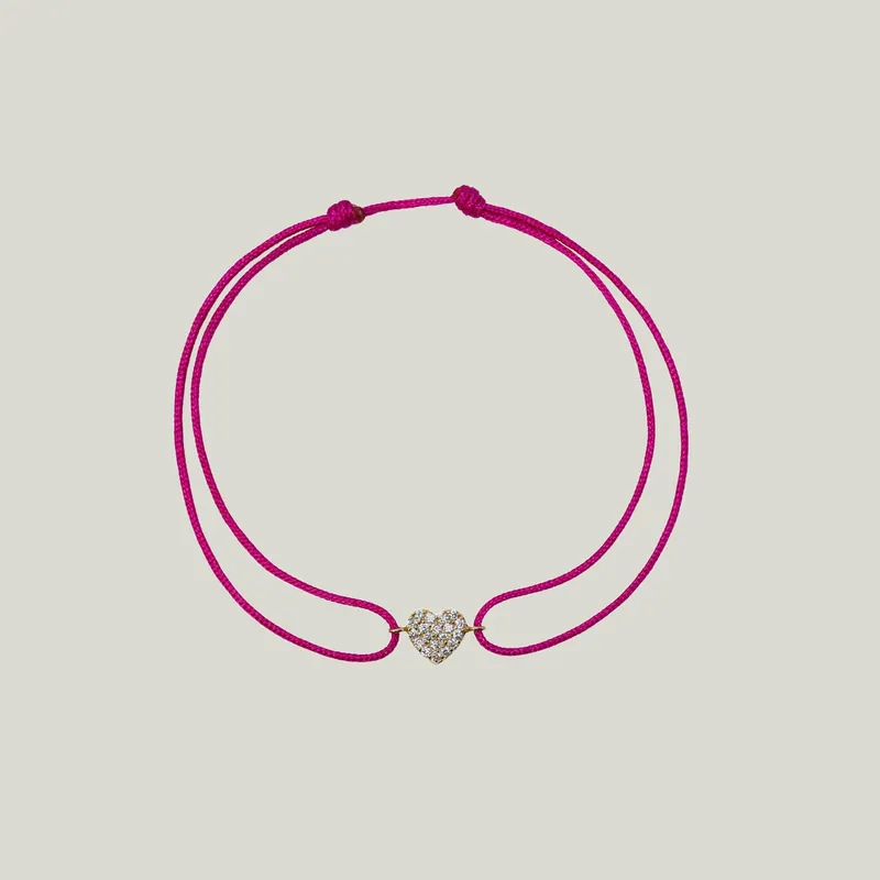 Amie Pavé Pink Heart Bracelet - Anzie (Consigned)