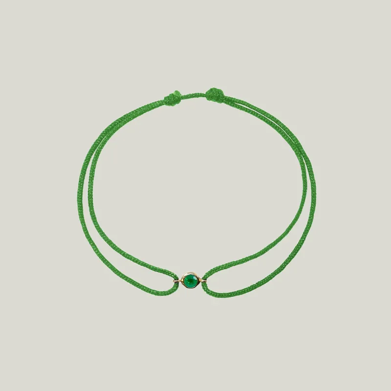 Amie Emerald Kelly Green Cord Bracelet - Anzie (Consigned)