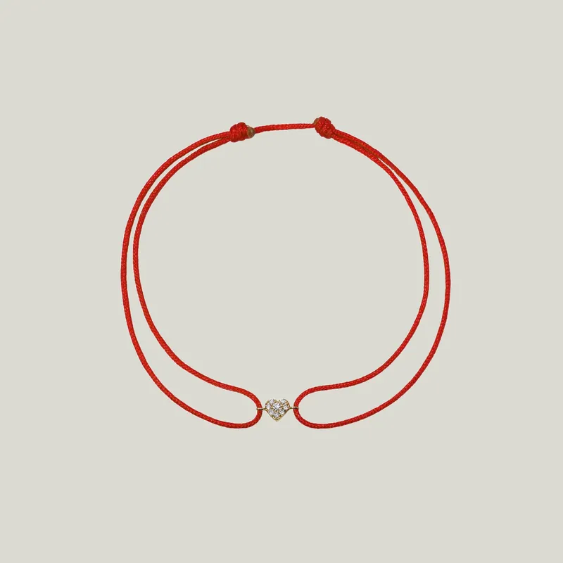 Amie Mini Pavé Red Heart Bracelet - Anzie (Consigned)