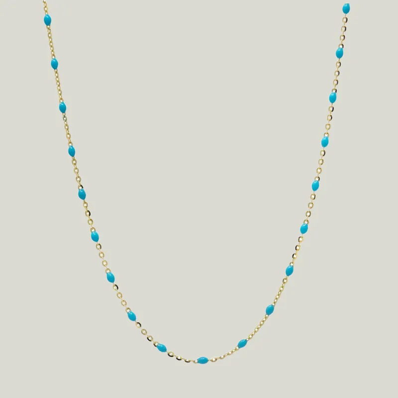 Bohème Beaded Enamel Chain Necklace - Anzie (Consigned)